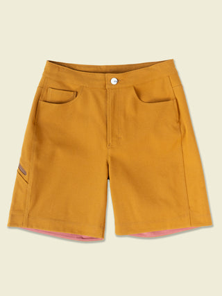 Buckthorn Brown classic and casual riding and walking shorts with bright white eyes logo button