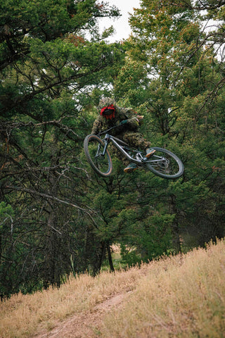 Chad’s creatures tail whips through a jump line in Bozeman, MT