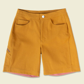 Buckthorn Brown classic and casual riding and walking shorts with bright white eyes logo button
